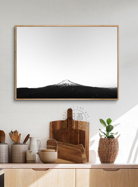 富士山卧室床头小众风客厅装饰画