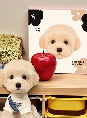 宠物定制油画猫咪狗狗挂画卧室客厅手绘装饰画可爱画像肖像礼物