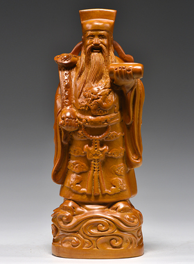 香樟木雕福禄寿三星摆件寿辰礼品