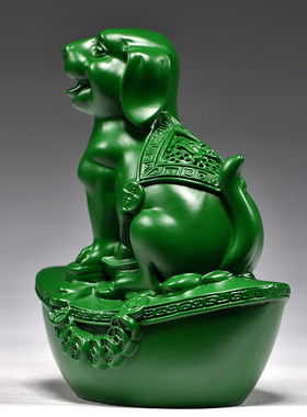 实木十二生肖狗摆件装饰