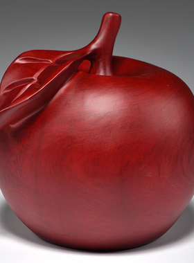 红木雕刻苹果摆件平安果家居中式