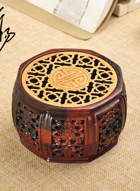 红木紫砂壶摆件香炉玉石花盆底座