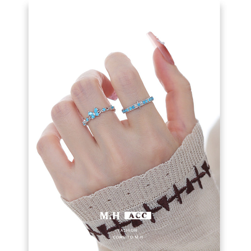 Niche, exquisite, cool, fashionable and versatile stacking rings for women, new style, fresh opening, adjustable index finger rings wholesale
