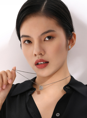MIWI迷为S925银链条链式耳钉男女
