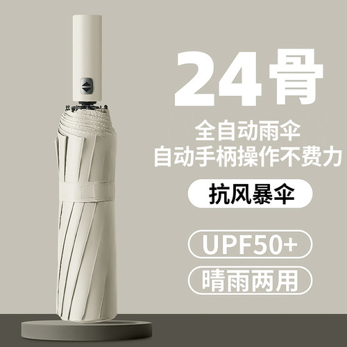 雨伞2026新款全自动太阳伞防晒紫外线遮阳伞晴雨两用男女折叠超大 - 图3