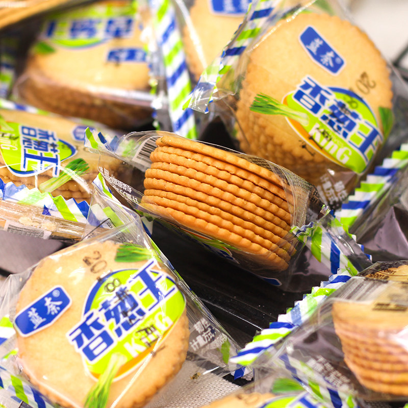 蓝奈香葱王5斤整箱批网红薄饼干 蓝奈薄脆饼干
