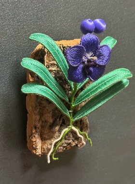 冰箱贴装饰摆件 手工刺绣 植物 万代兰