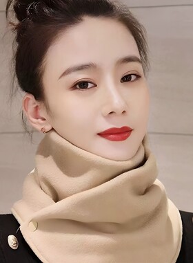 保暖围脖秋冬季护颈脖套男女防风加绒加厚护颈椎骑行户外防寒围巾