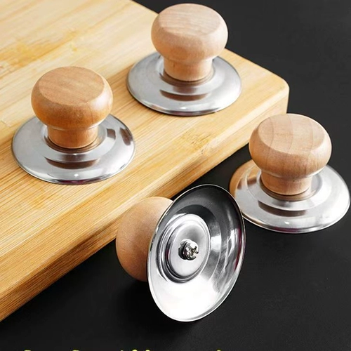 Универсальная ручка из натурального дерева из нержавеющей стали, защита от ожогов