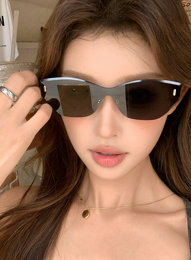 复古多边形Y2K甜美无框墨镜女