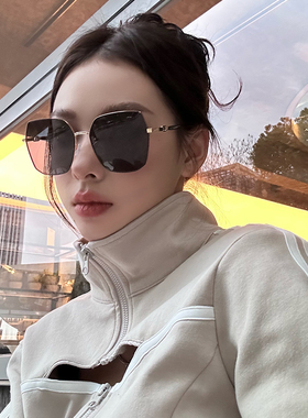 防紫外线方形偏光太阳镜复古女