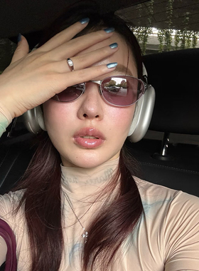 小红书ins街拍嘻哈复古紫色墨镜