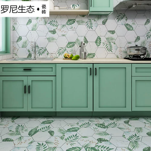 Нордическая кухонная настенная плитка ванная комната для ванной комнаты шестиугольная кирпичная балкона против стекла плитки шестиугольной плитки плитки