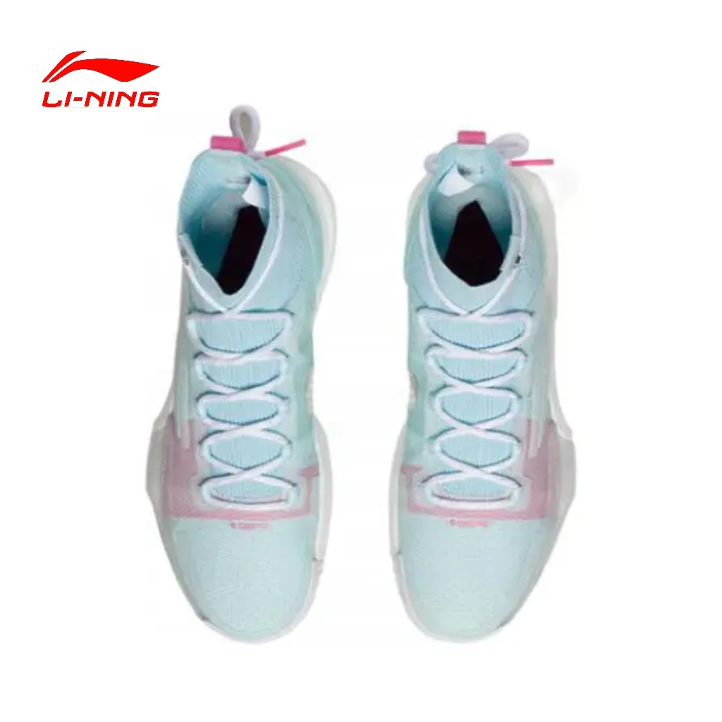 LiNing李宁 闪击9网布防滑耐磨 高帮 篮球鞋 男款浅蓝色ABAT013-1,淘宝优惠券,粉丝福利购,淘宝优惠卷