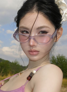 韩系紫色y2k千禧辣妹风墨镜女款