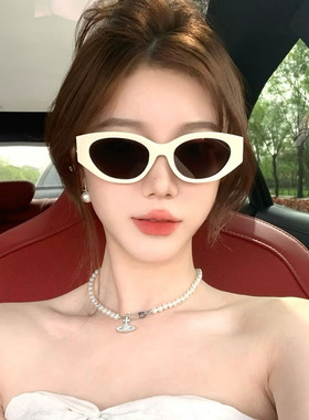 白色猫眼墨镜女款2025新款高级感