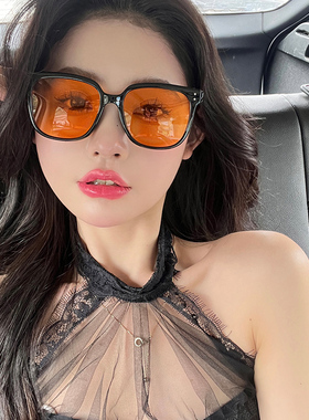 2022年新款橘黄色夏季时尚墨镜女