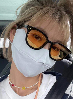 2021新款潮橘黄色墨镜海边小脸