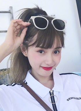 白色ins个性大框显瘦圆形太阳镜