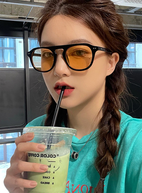 太阳镜海边黄色近视大脸显瘦