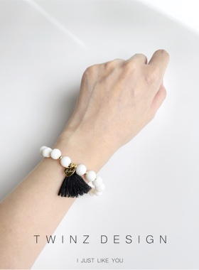 听之◆独家原创设计珊瑚礁桃心爱心特色手链18K厚镀金 流苏可拆卸