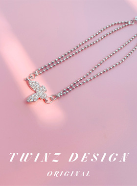 听之◆蝴蝶夫人 原创设计仙女锆石精致通体925纯银可调节手链显瘦