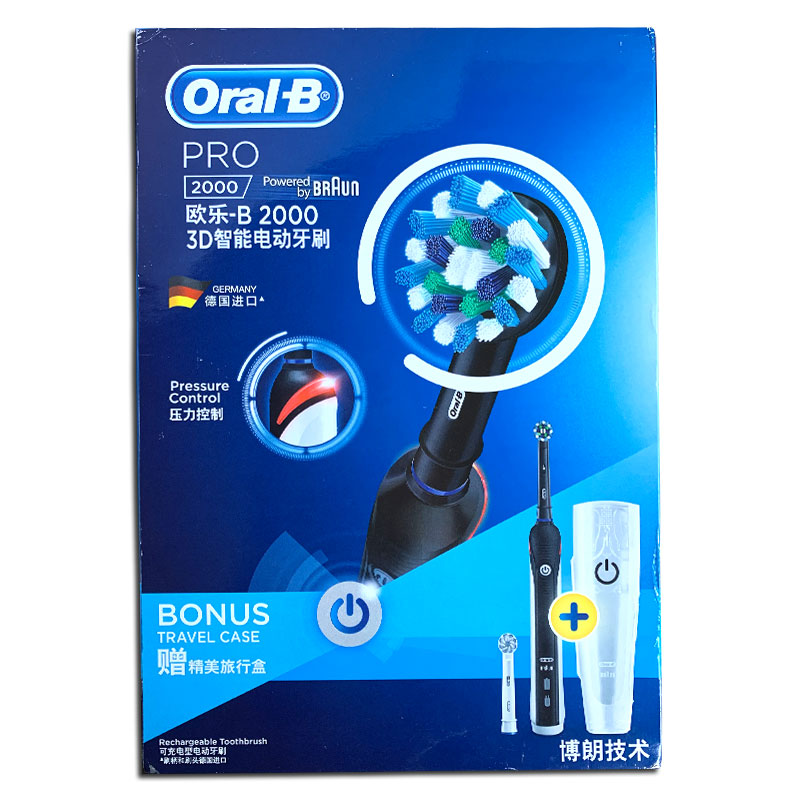 博朗oralb/欧乐B电动牙刷 欧乐比p2000 p3000充电式成人自动旋转 - 图1