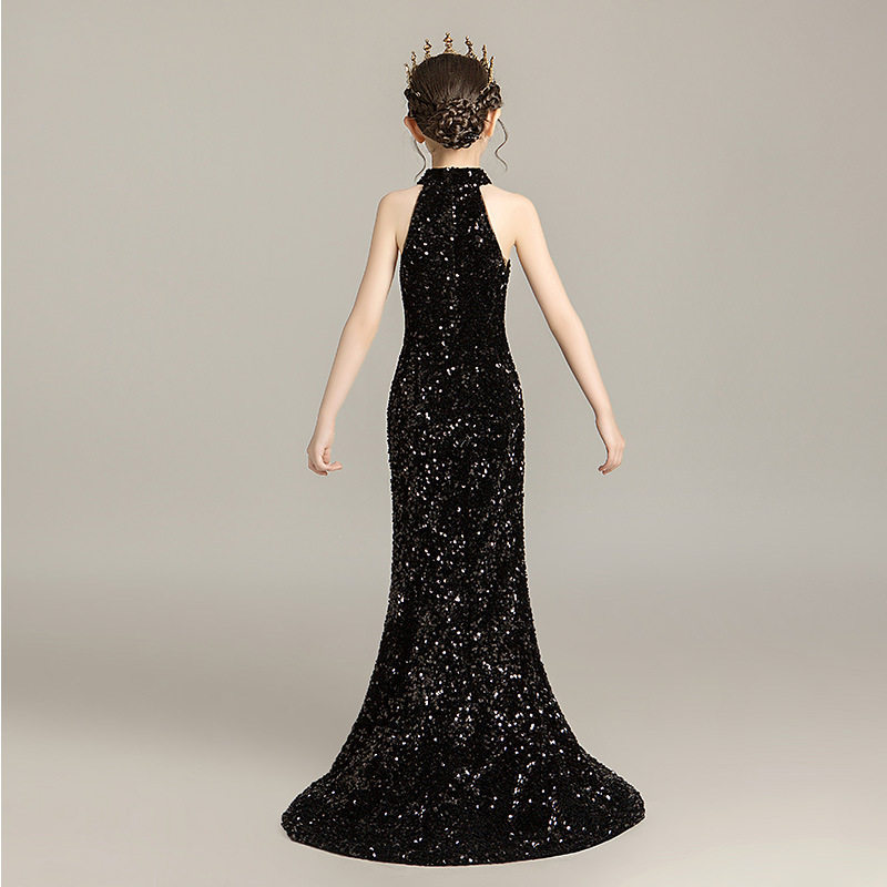 儿童礼服2023欧美新款鱼尾亮片小主持人模特走秀公主裙女童演出服,淘宝优惠券,粉丝福利购,淘宝优惠卷