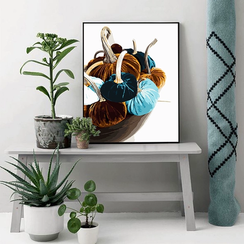 Pindu Macaron Ferrero Fruit Pumpkin DIY Цифровая масляная живопись Декомпрессия Цветная начинка гостиная ресторан декоративная висящая картина