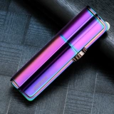 Надувные легкие зажигалки Жапон Чжунбон Творческий ветрозащитный ветрозащитный ветер Три головы прямо в синий пламя песчаного колеса личность газовой сигары