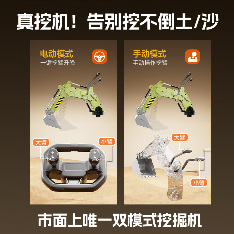 挖掘机儿童可坐遥控车玩具男孩女可坐人挖机工程车电动大号挖土机,淘宝优惠券,粉丝福利购,淘宝优惠卷