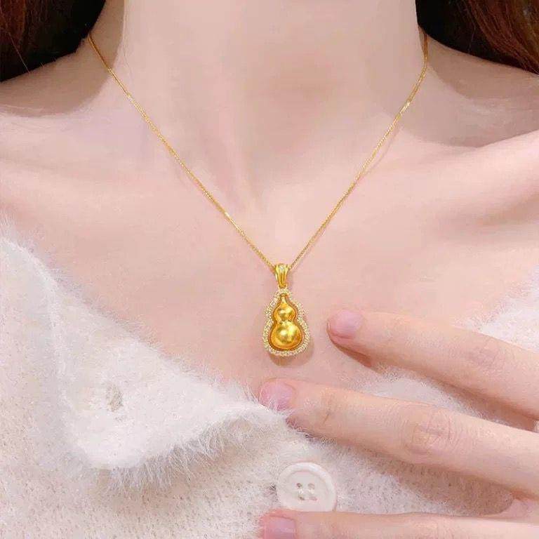 铜合金项链福运葫芦吊坠镶满钻可旋转福禄项链,淘宝优惠券,粉丝福利购,淘宝优惠卷