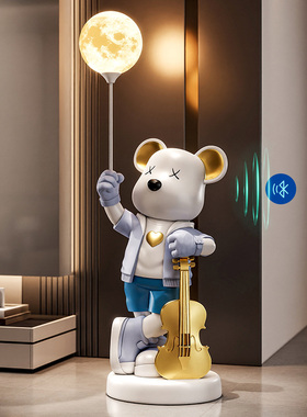 小提琴暴力熊大号创意家居摆件