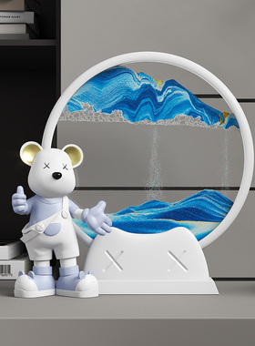 创意桌面暴力熊流沙画摆件