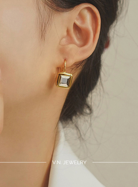 vnjewelry复古方糖小众设计耳钉