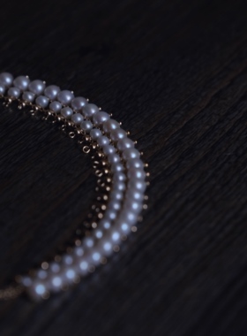 手工定制14k包金天然淡水珍珠