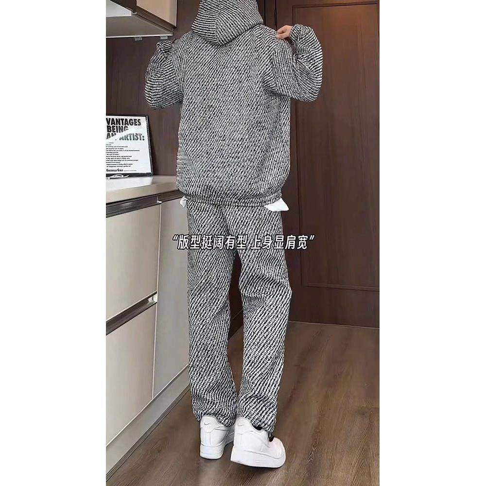 休闲运动套装男款潮牌秋冬小香风穿搭男生一整套加绒加厚卫衣卫裤,淘宝优惠券,粉丝福利购,淘宝优惠卷