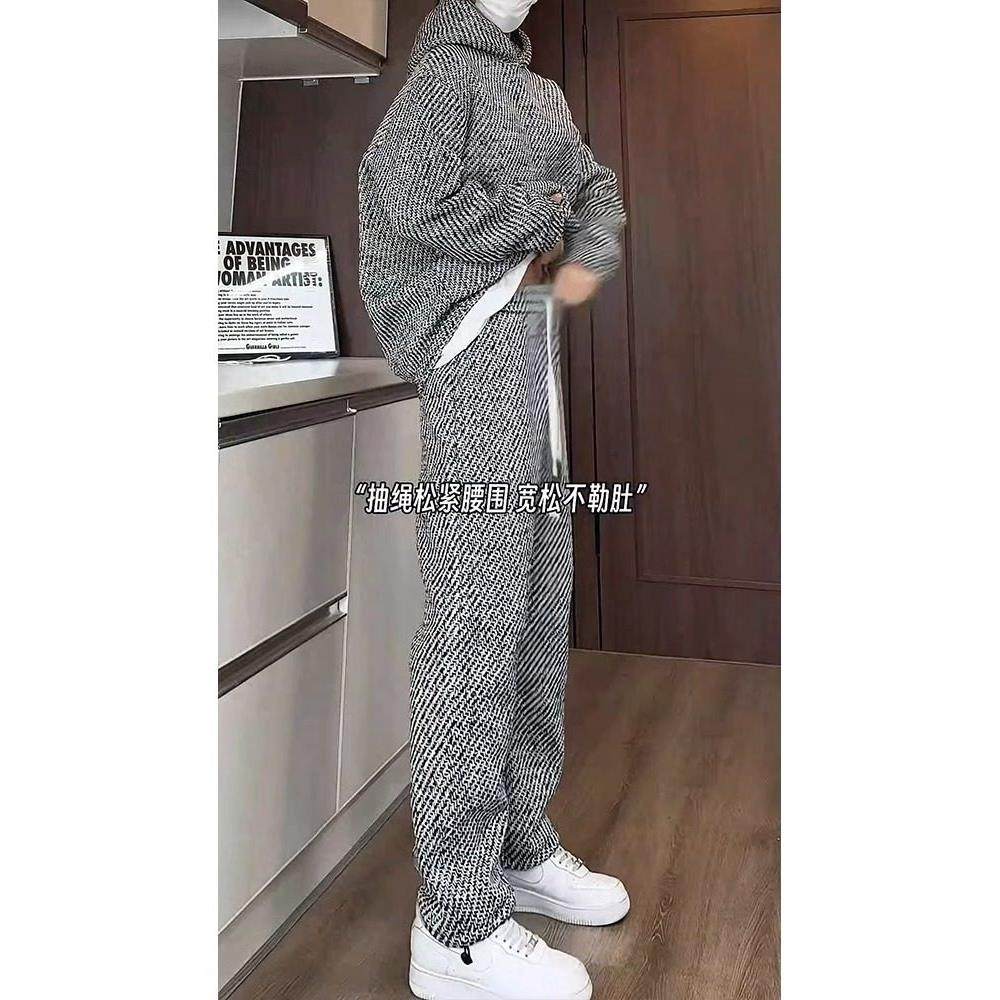 休闲运动套装男款潮牌秋冬小香风穿搭男生一整套加绒加厚卫衣卫裤,淘宝优惠券,粉丝福利购,淘宝优惠卷