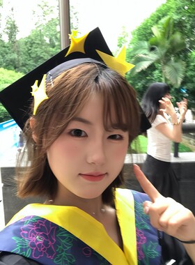 黄领本命帽！学士帽装饰发夹星星diy材料手工自制毕业季拍照道具