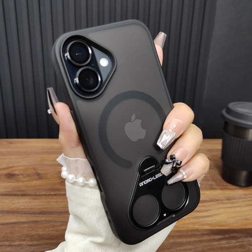 适用苹果16ProMax手机壳iPhone15合金镜头膜14Plus折叠旋转支架13磁吸充电12防摔硅胶新款保护套个性D51 - 图2