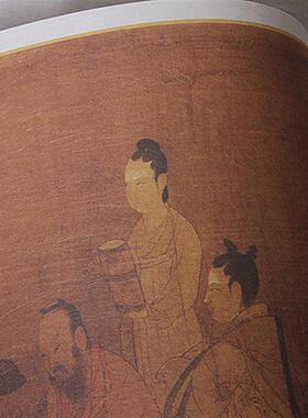 :1 五代 北齐 杨子华 校书图 故宫藏中国名画真K迹复制品29X123cm