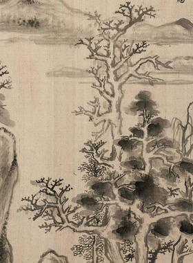 品明代 董其昌 山水图册十开中国古画.水墨山水册页高清微喷复制