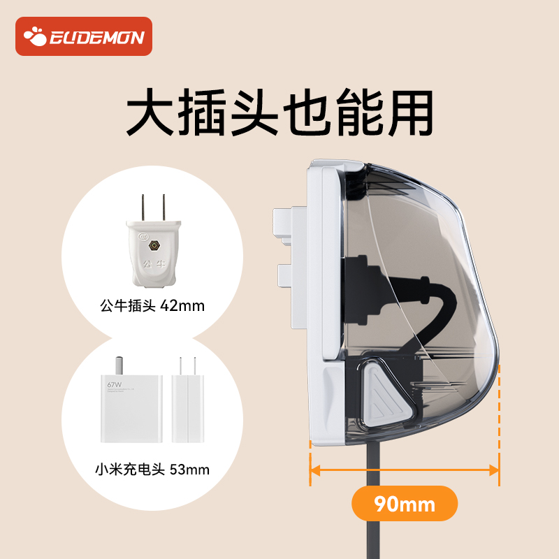 墙壁插座保护盖儿童防触电安全罩防止小孩拔插头宝宝电源防护盖罩 - 图2