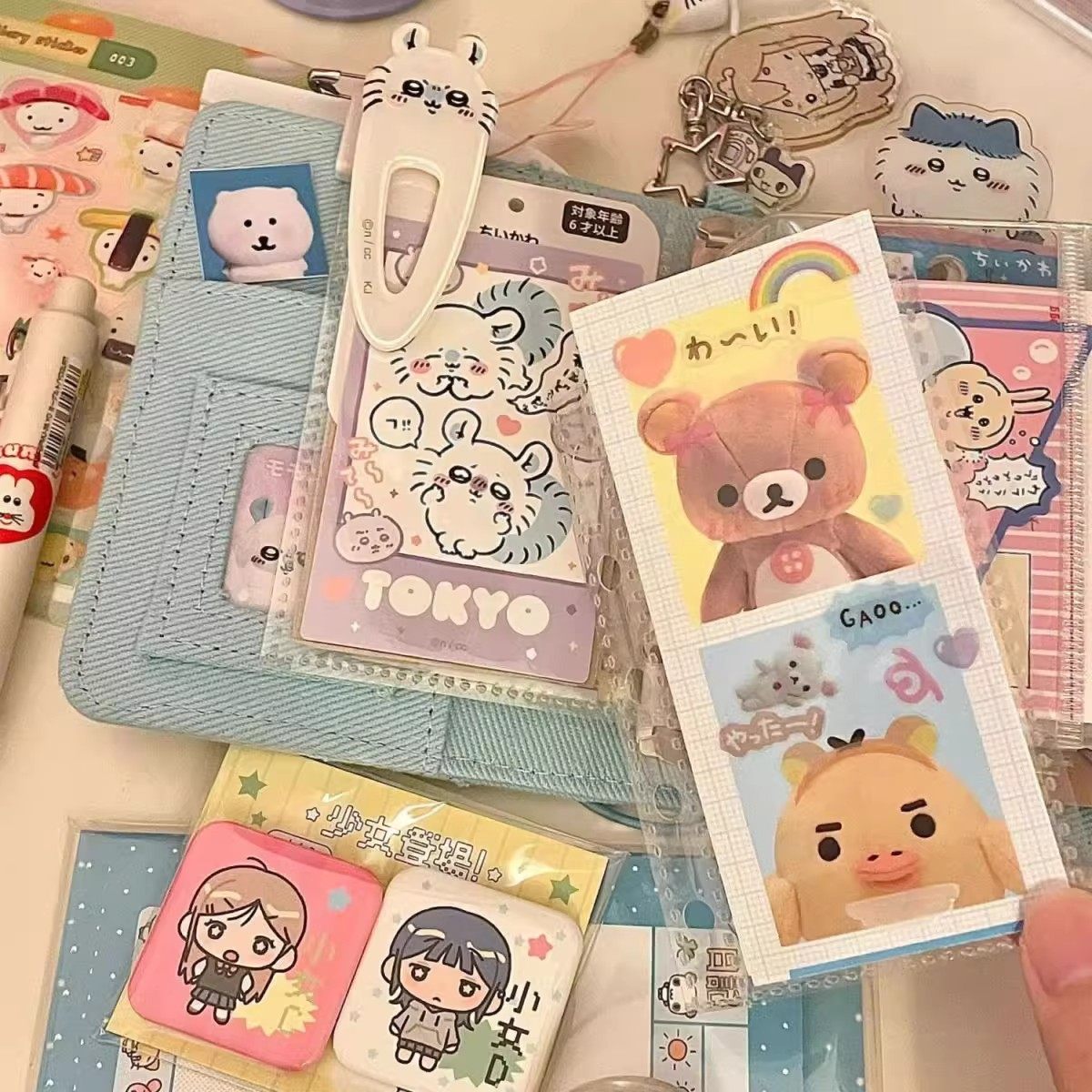 可爱自嘲熊m5牛仔手账本高颜值活页笔记本口袋便携日记事本日记本,淘宝优惠券,粉丝福利购,淘宝优惠卷