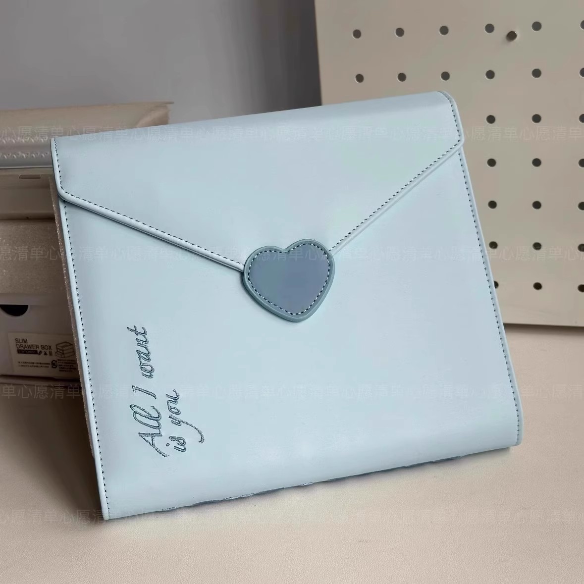 A5蓝色情书四宫格活页卡册爱豆3寸追星小卡收藏拍立得收纳相册本 - 图0