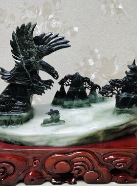 纯手工天然独山玉中式摆件
