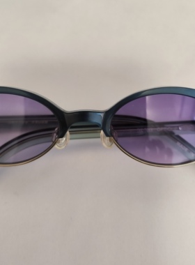 外贸原单小框太阳镜女士墨镜椭圆形棕色框绿色树脂镜片