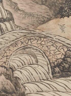 品清 王翚 仙山楼阁图画山水画卷仿古字画高清微c喷复制临摹范本