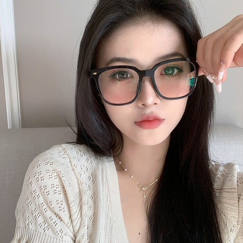 GM腮红近视眼镜女白鹿同款防蓝光黑框素颜神器可配度数大脸显瘦潮 - 图2