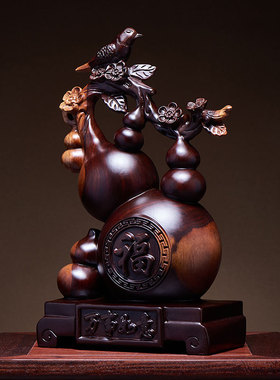 康御红黑檀木中式客厅五福临门